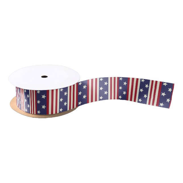 American Flag Patriotic Stars and Stripes USA V2 Satin Ribbon (Spool)