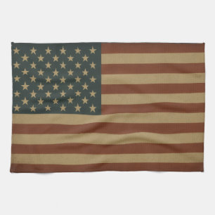 American Flag Patriotic Tea Towel
