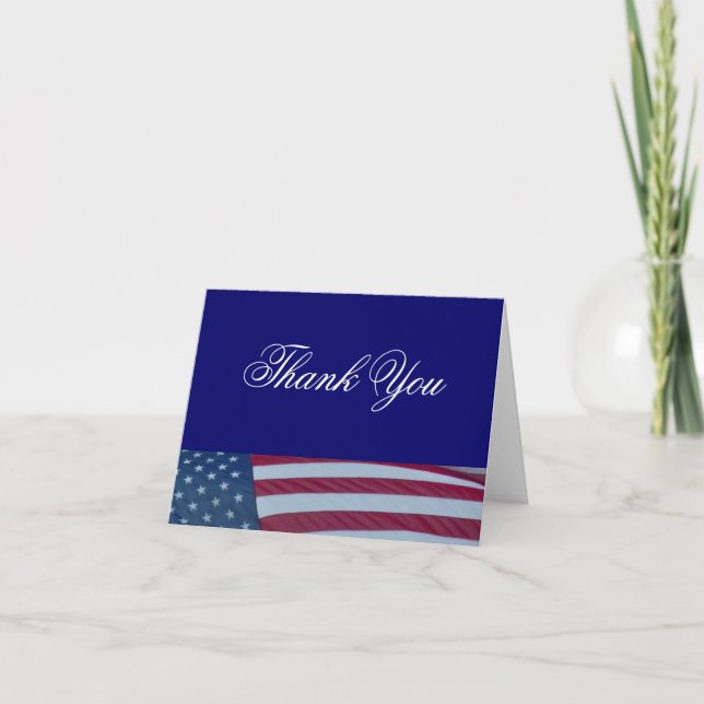 American Flag Patriotic Thank You Cards (Front)