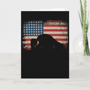 American Flag Patriotic Usa Buffalo Bison 4th Of J Card