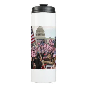 American Flag Patriotic USA Capitol Freedom Thermal Tumbler