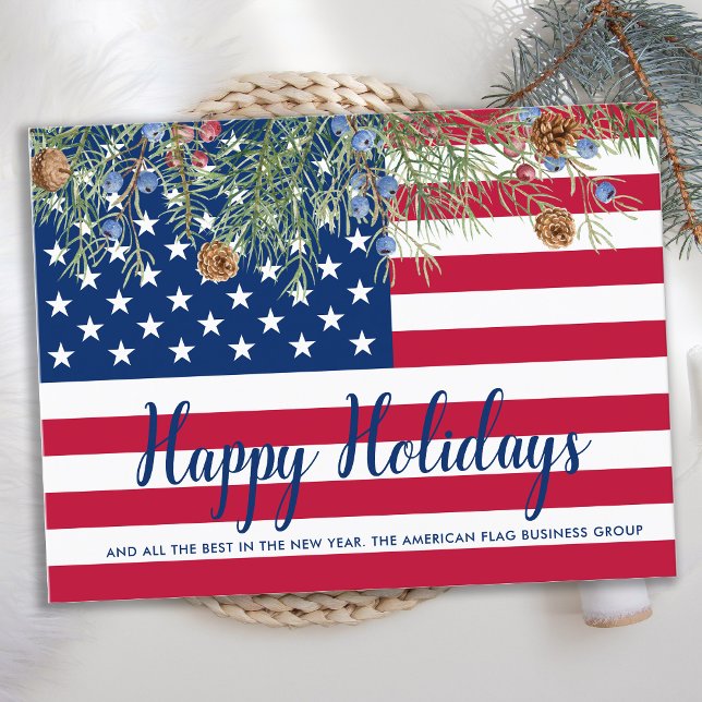 American Flag Patriotic USA Corporate  Business Holiday Postcard (Creator Uploaded)