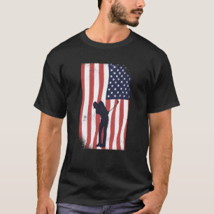 American Flag Patriotic USA Golf Player Club Memor T-Shirt