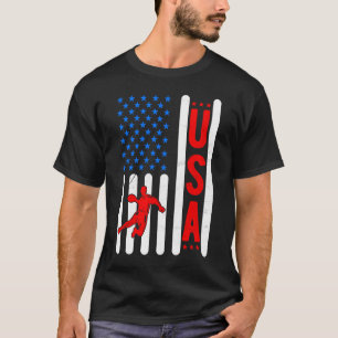 American Flag Patriotic USA Men Women Handball Spo T-Shirt
