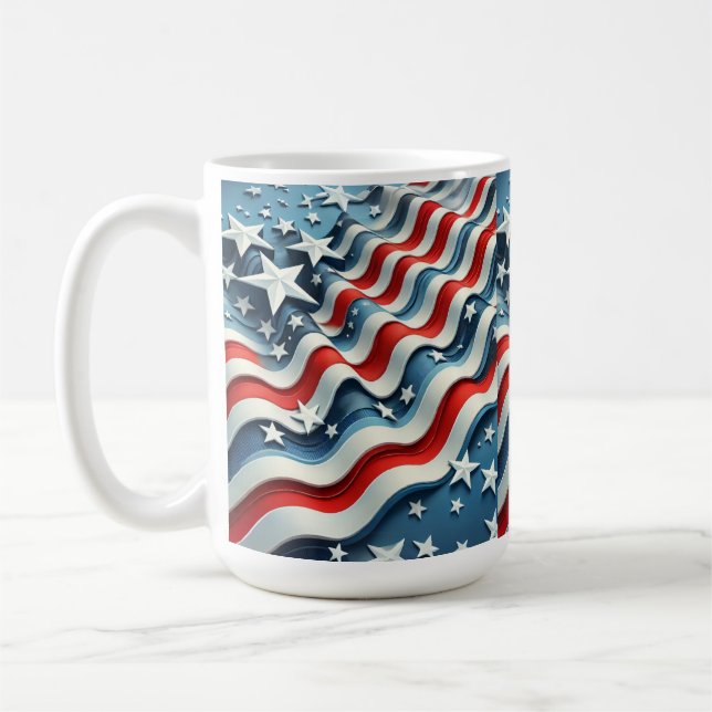 American Flag Patriotic USA Pride Coffee Mug (Left)