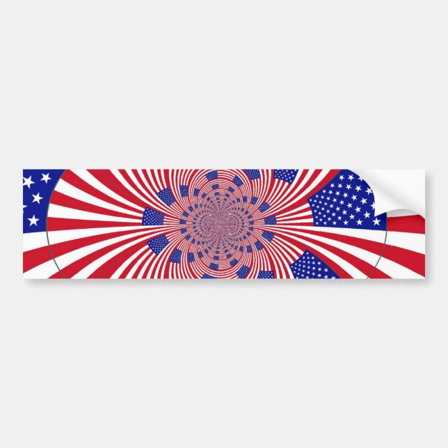 American Flag pattern Bumper Sticker (Front)
