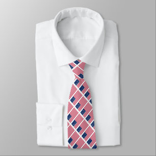 American Flag Pattern Patriotic for Fourth July Tie