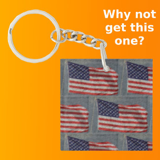 American Flag Pattern Red White Blue Key Ring