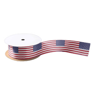 American flag pattern ribbon satin ribbon