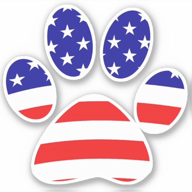 American flag paw print (Front)