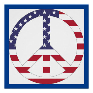 AMERICAN FLAG PEACE SIGN