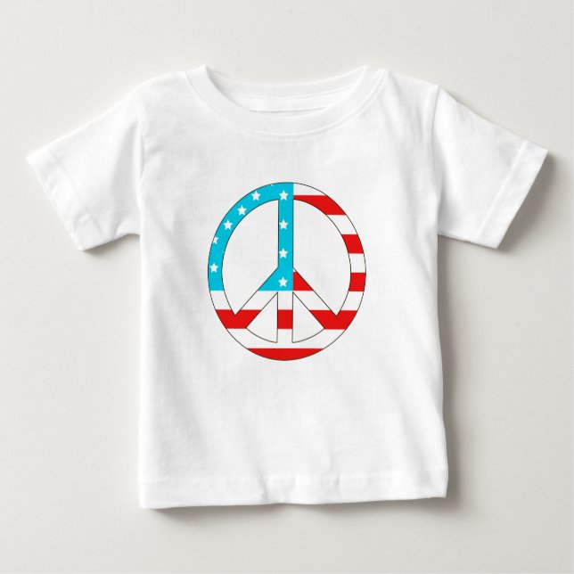 American Flag Peace Sign Baby T-Shirt (Front)