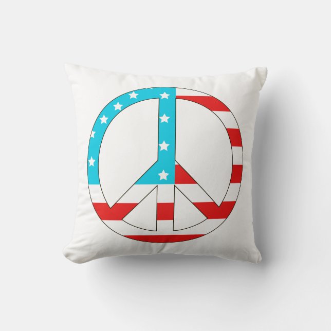 American Flag Peace Sign Cushion (Front)