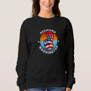 American Flag Peace Sign Hand Redmond Washington W Sweatshirt
