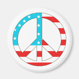American Flag Peace Sign Magnet