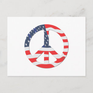 American Flag Peace Sign Postcard