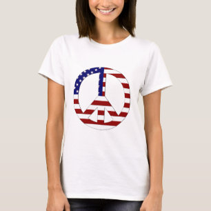 American Flag Peace sign USA T-Shirt