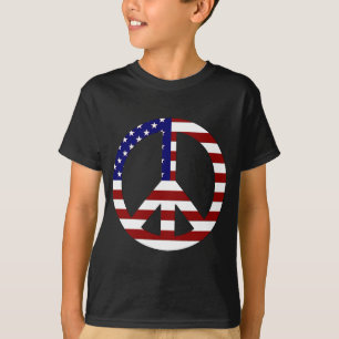 American Flag Peace sign USA T-Shirt
