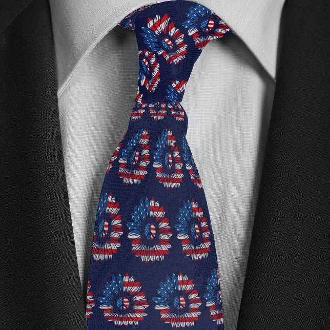 American Flag Peace Sunflower Tie (Creator Uploaded)