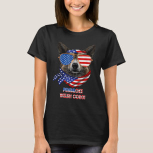 American Flag Pembroke Welsh Corgi Dog T-Shirt