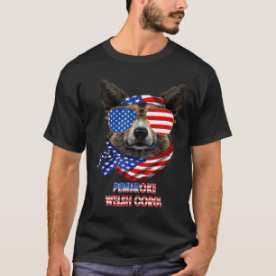 American Flag Pembroke Welsh Corgi Dog T-Shirt