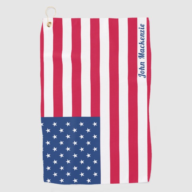 American Flag | Personalised Golf Towel (Front)