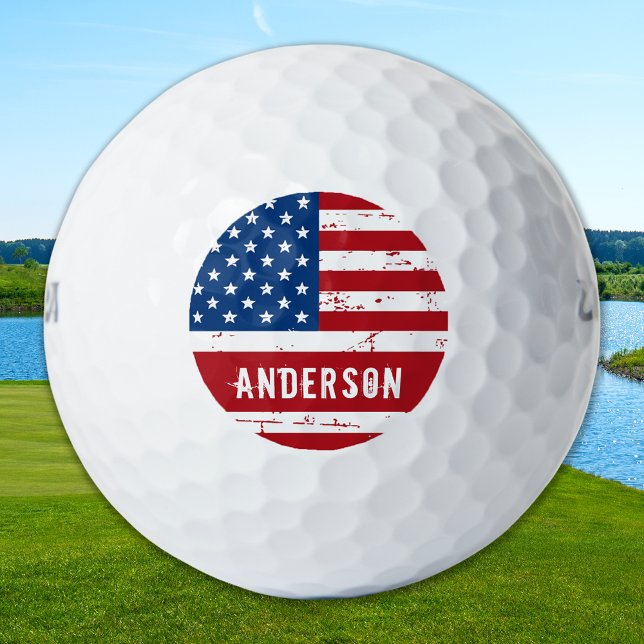 American Flag Personalised Patriotic Stars Stripes Golf Balls (Creator Uploaded)