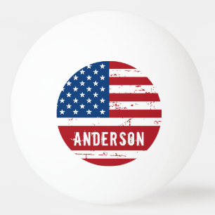 American Flag Personalised Patriotic Stars Stripes Ping Pong Ball