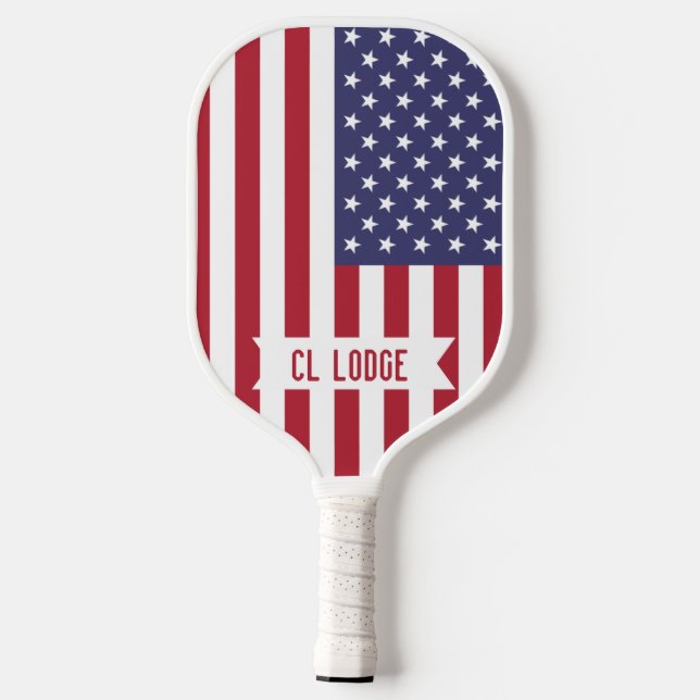 American flag personalised pickleball paddle (Back)