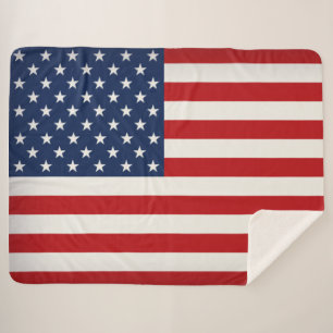 American Flag Personalised Sherpa Blanket
