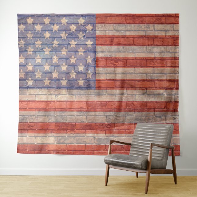 American Flag Photo Backdrop Tapestry (In Situ (Horizontal))