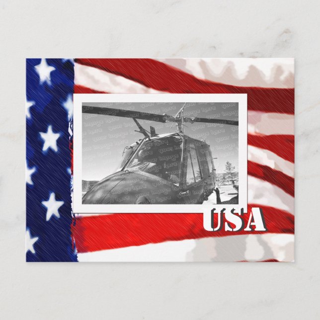 American Flag Photo Frame Postcard (Front)
