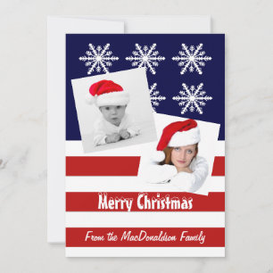 American flag photo template Christmas holiday