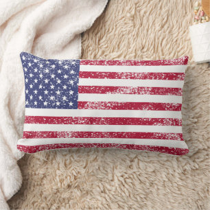 American Flag Pillow - Distressed Style