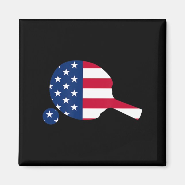 American Flag Ping Pong Table Tennis Player Equipm Magnet (Front)