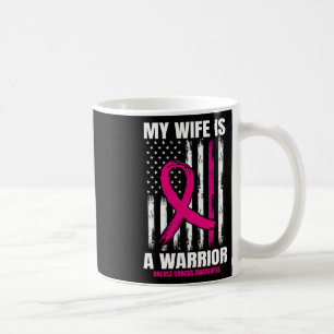 American Flag Pink Breast Cancer Awareness Wife Hu Coffee Mug