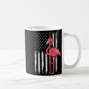 American Flag Pink Flamingo Independence Day 4th Coffee Mug