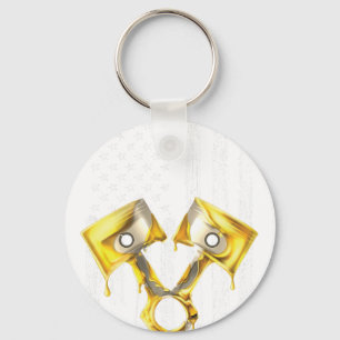 American Flag Piston Muscle Car 10 Key Ring