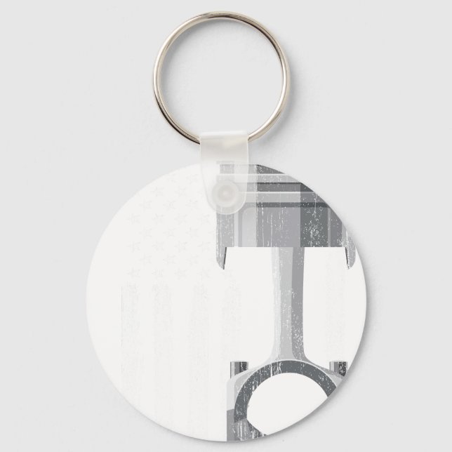 American Flag Piston Muscle Car 2 Key Ring (Front)