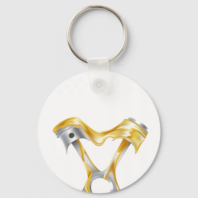 American Flag Piston Muscle Car 8 Key Ring (Front)