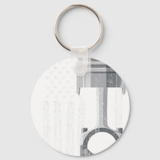 American Flag Piston Muscle Car vintage Key Ring
