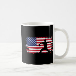 American Flag Pitcher Baseball Apparel - Baseball Coffee Mug