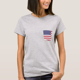 American Flag Pocket Tee Fake Pocket shirt design