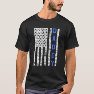 American Flag Police Dad Gift for Cop Father s Day T-Shirt
