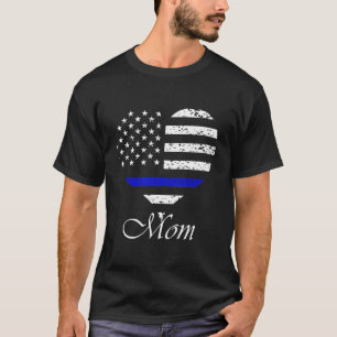 American Flag Police Officer Mum T-Shirt