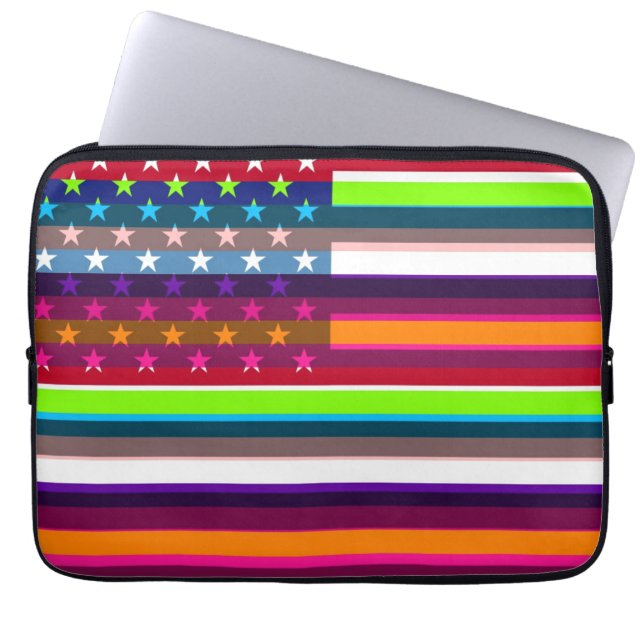 American Flag Pop Art 4 Laptop Sleeve (Front)