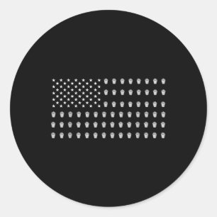 American Flag Popcorn Food Usa Patriotism Patriot Classic Round Sticker