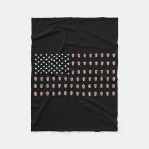 American Flag Popcorn Food Usa Patriotism Patriot Fleece Blanket