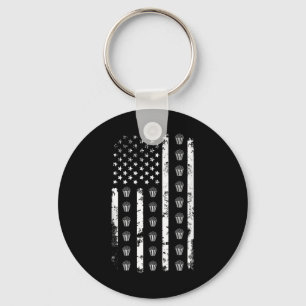 American Flag Popcorn Food Usa Patriotism Patriot Key Ring