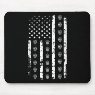 American Flag Popcorn Food Usa Patriotism Patriot Mouse Pad